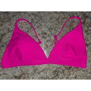 Neon Pink Triangle Bikini Top NWOT Medium